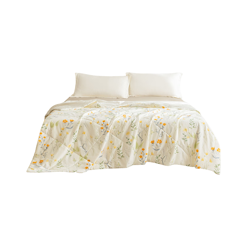 JD Original Class A All-Cotton 100% Cotton Quilt Thin Summer Comforter Air Conditioning Cool Quilt Shan Ye Fan Hua 2x2.3m