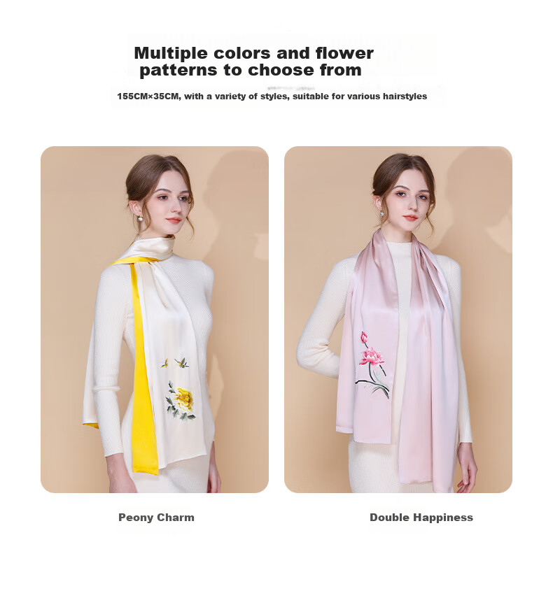 Hangsilu Silk Scarf And Table Runner Set for Women, Mulberry Silk High-End Birthday Gift for Mother And Elders on Mid-Autumn Festival 5