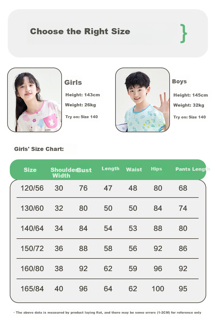 Hodohome Children's Pajamas, Girls' Pure Cotton 7A Antibacterial Short-Sleeve Capri Pants, Home Wear, Cartoon Air Conditioning Suit for Girls, 306, Size 120 12