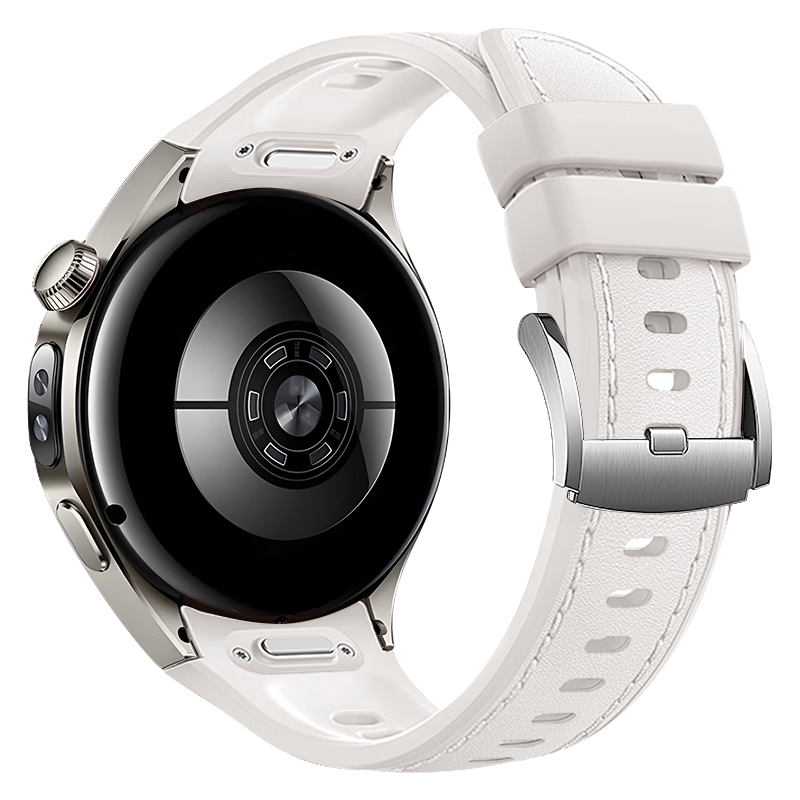 Weiqiantu Huawei WATCH5 Silicone Strap Leather Silicone Composite Strap Press-type Strap 42mm Dial [Venus White]