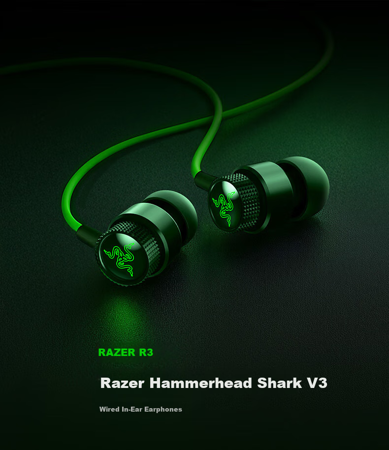 Razer Hammerhead Kraken V3 Wired In-Ear Headphones, 7.1 Surround Sound, PUBG Essential, Officially Certified by Delta Triangle, Type C (With Free THX Software, Adjustable EQ) 1
