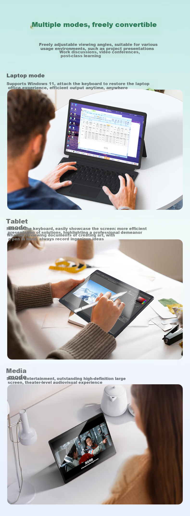 Acer Extraordinary Go A550 Tablet 2-In Laptop for Study, Entertainment And Office Use, 13-Inch 3K Touchscreen, 16GB RAM + 1TB Storage, Supports Windows 11 8