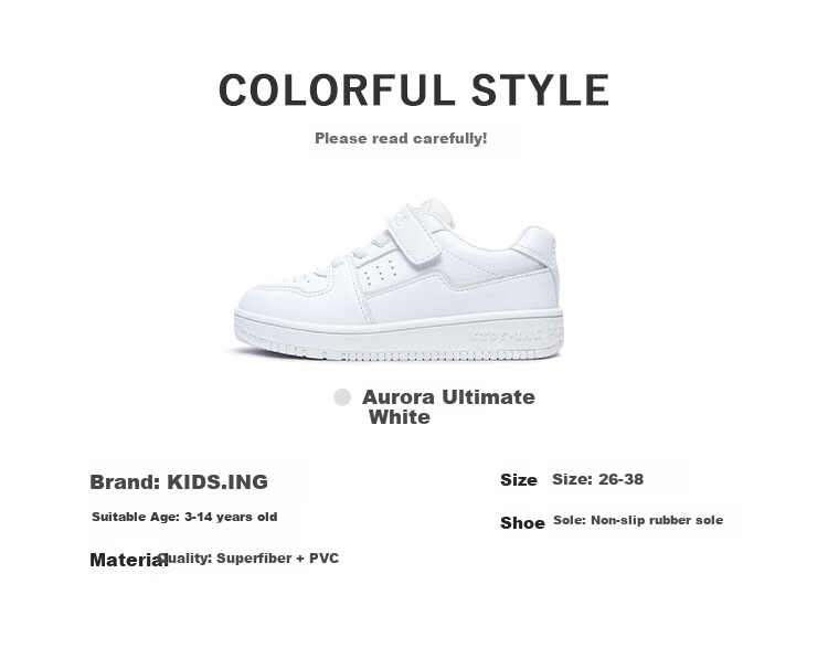Kids.ing Cadixing Children's Sneakers, Boys' Spring And Autumn Casual Sports Shoes, Campus White Shoes for Girls, Big Kids Running Shoes, White, Size 26 4