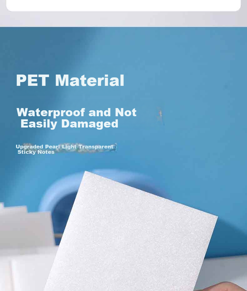 Deli 50 Sheets Transparent Sticky Notes, 76*101mm Memo Pad, Reusable Sticky Notes, Office Supplies, BT466 5