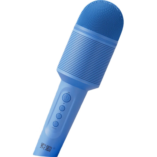 Беспроводной караоке-микрофон Soaiy MC8MAX, Bluetooth, портативный, для детей и дома, синий
