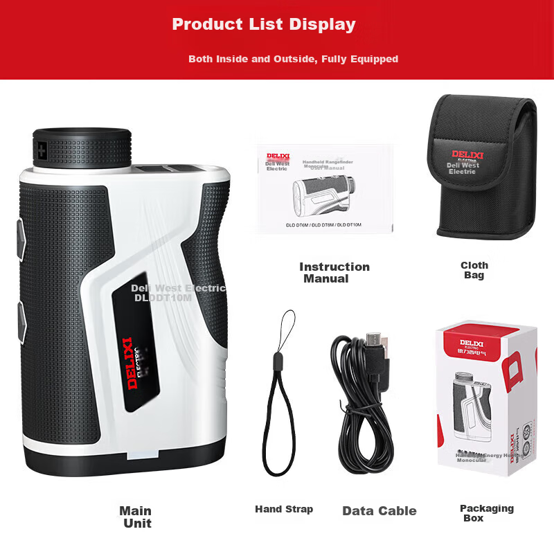 DELIXI ELECTRIC Laser Rangefinder Binoculars for Outdoor Golf Ranging, Home Use, And Engineering Applications, 1000m Range