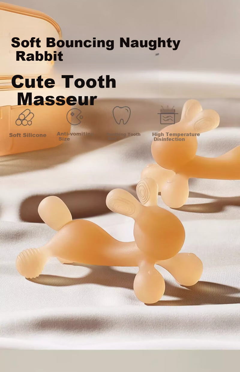 Scoornest Rabbit Tooth Teether, Baby Teething Stick, Silicone Toy for Teething Period, Chewable, Boilable, Anti-Finger Sucking Aid 1