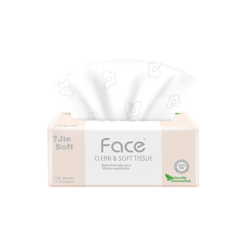 C&S Facial Tissues, Pink Face 3-Ply 150 Sheets*24 Packs, Size S Wet And Dry Use, Soft Toilet Paper, Whole Box of Tissues