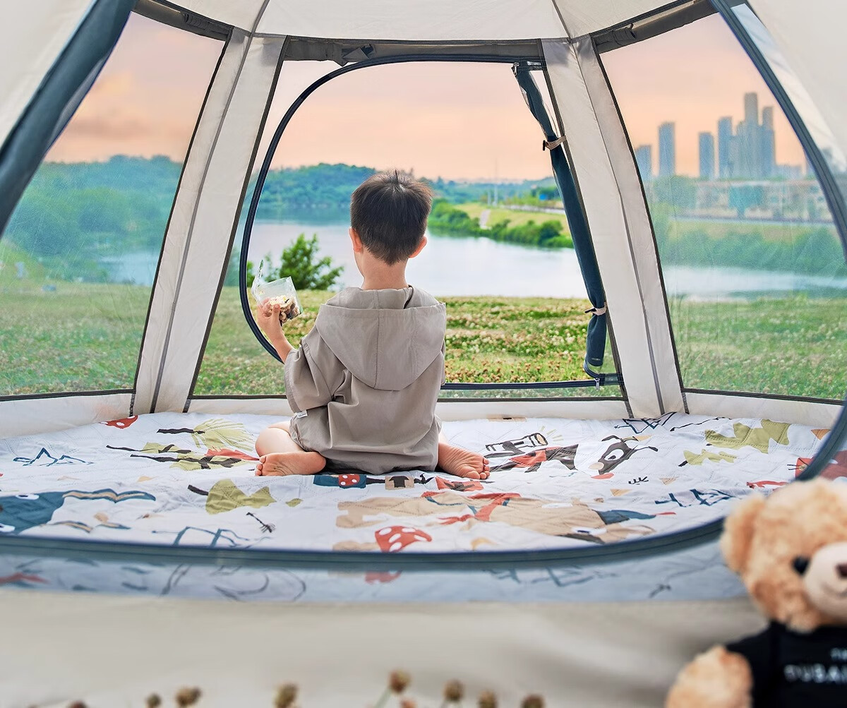 CAMEL Penguin Cute Portable Folding Automatic Tent Outdoor Camping Tent Gear Set Large Matcha Green 20