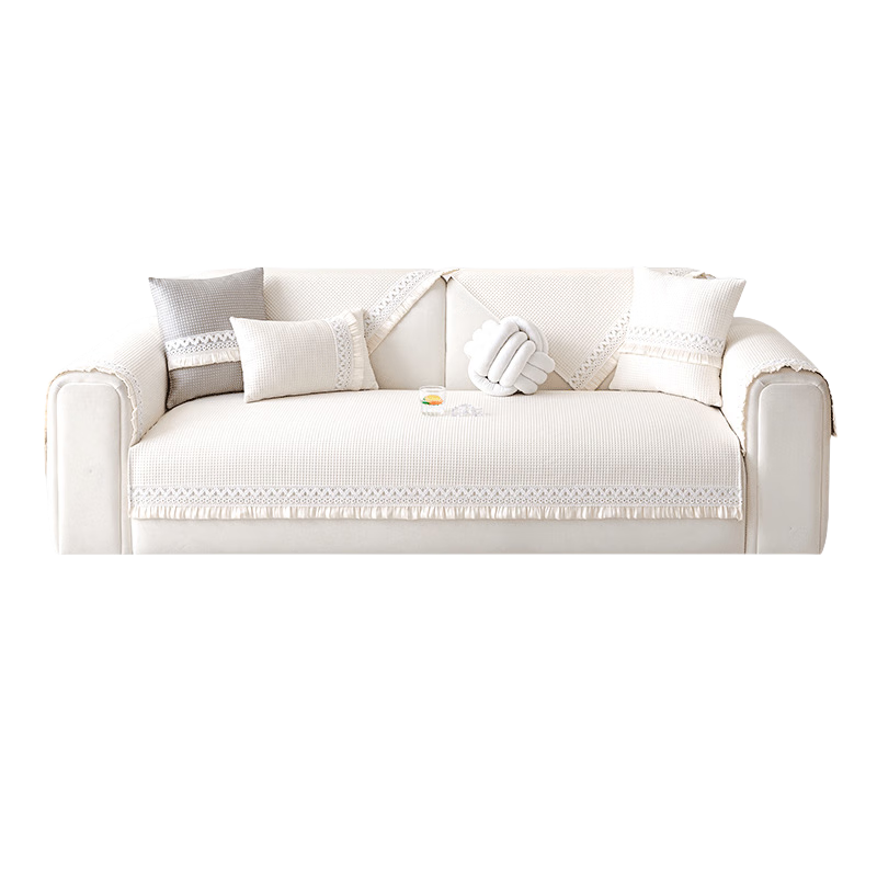AVIVI Sofa Cushion, Summer Ice Silk Non-Slip One-Piece High-End Sofa Cover, Throw Blanket, 90*90 Cm, Qingmo