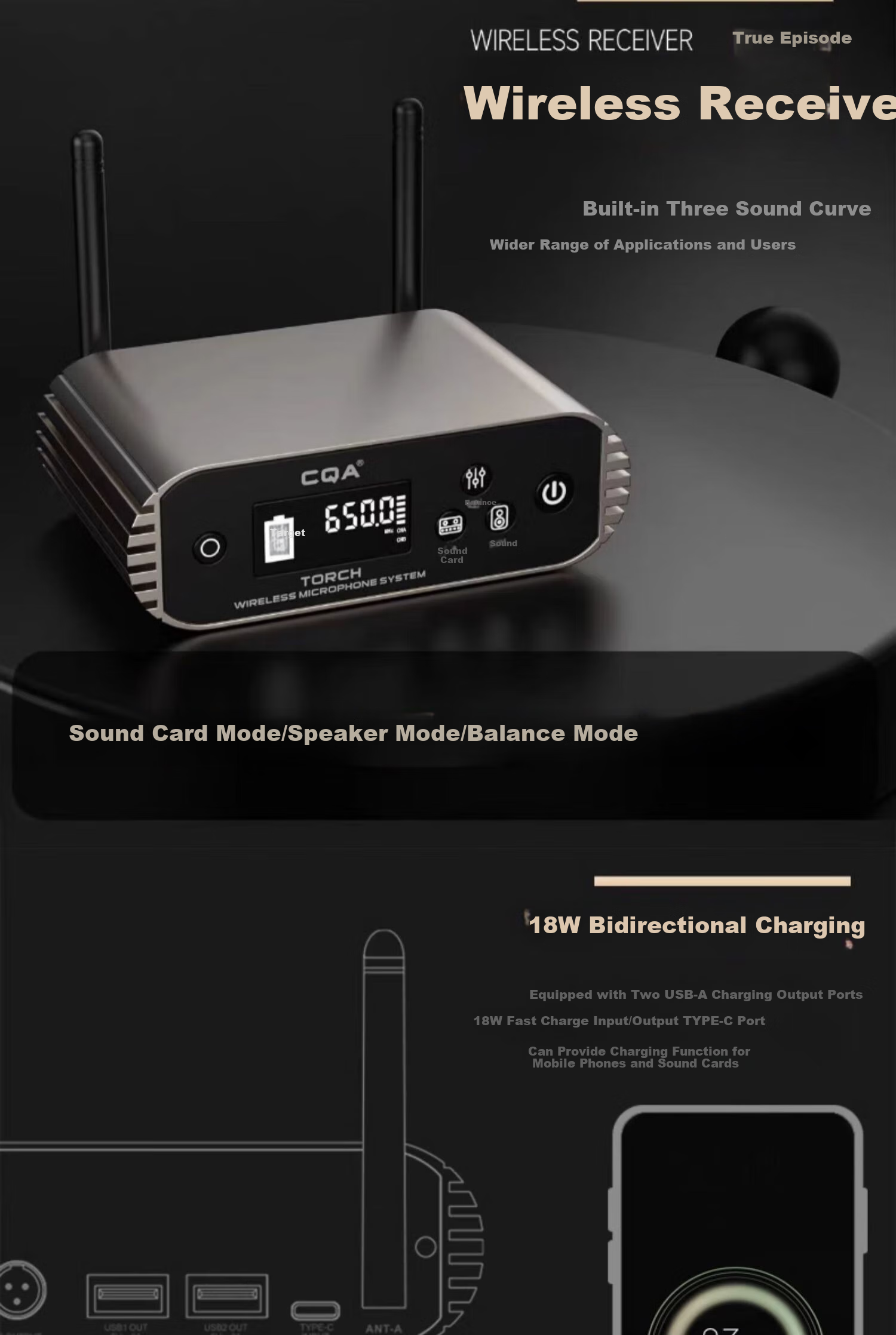 CQA Torch Wireless Microphone, Ickb So8 Sixth Generation Sound Card Kit, Mobile Phone Outdoor Live Streaming, Computer Universal, Streamer Singing, Quanmin K Song Live Streaming Equipment Complete Set 7