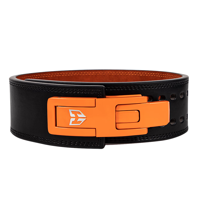 GINGPAI SPORT Professional Powerlifting Gym Belt Quick Release Squat Deadlift Leather Lever Weightlifting Support Gray M