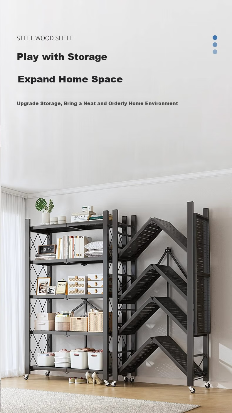 Shanshanmuyi Floor-Standing Bookshelf, Home Storage Rack without Installation, Student Steel Storage Shelf 1