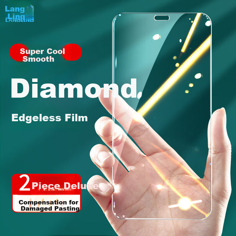 LANGLING [2 Pieces] Tempered Glass Screen Protector for IPhone Xs Max/11 Pro Max, Non-Edge Full Coverage Anti-Drop HD Glass Anti-Fingerprint Film for IPhone Xs Max/11 Pro Max