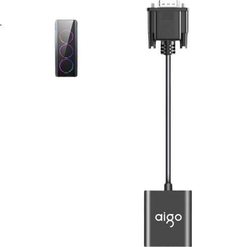 Адаптер Aigo VGA в HDMI VH01 с аудио и питанием, алюминиевый сплав, для ноутбуков, настольных компьютеров, ТВ, мониторов, проекторов