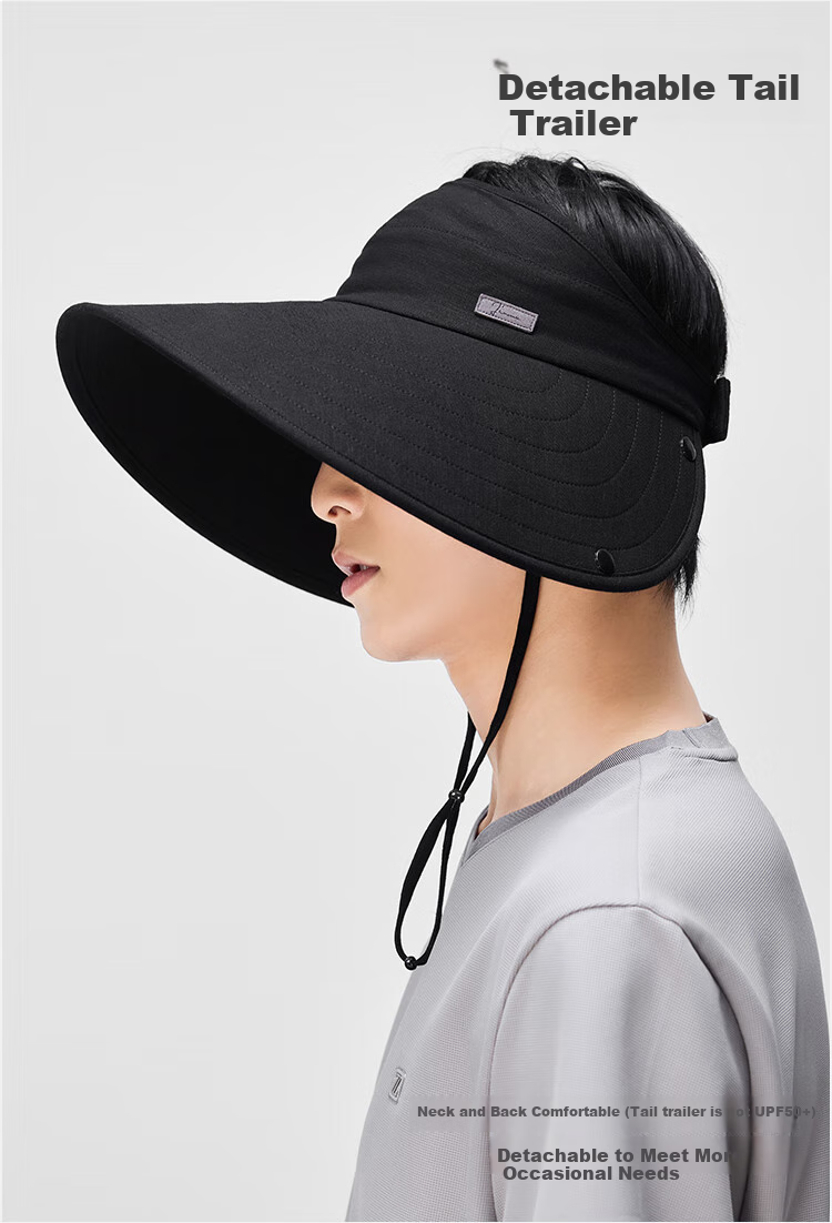JIUMU Linen Sun Protection Hat, Men's Sun Hat, Sun Visor, Summer Hat, Face-Covering Cap, Neck-Protecting UV-Resistant Hat 3