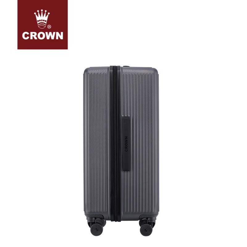 CROWN Luggage Password Suitcase Large Capacity Spinner Wheels Student Travel Case CF2021H Graphite Black 25 Inch
