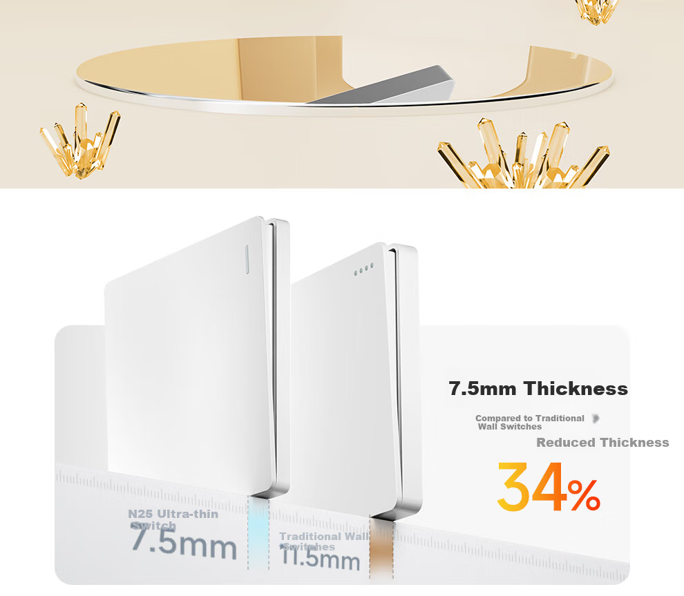 NVCleishidiangong Switch Socket, Category 6 Computer Socket, 86-Type Concealed Network Panel, N25 Cream White 3