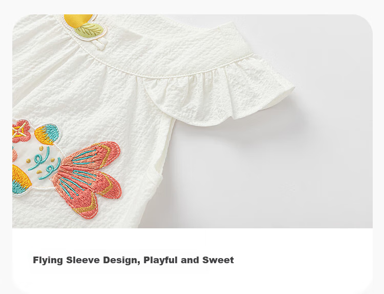 Balabala Kids Short Sleeve Set Summer Baby Toddler Girls Sweet Shirt Retro Pants Traditional Style Cute 3