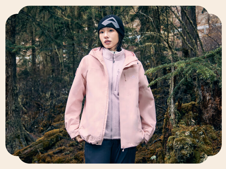 Pioneer Camp Women's Three-In Jacket with Fleece Inner Layer, Outdoor Hiking Mountaineering Coat, Windproof Waterproof Warm Hardshell Jacket 8