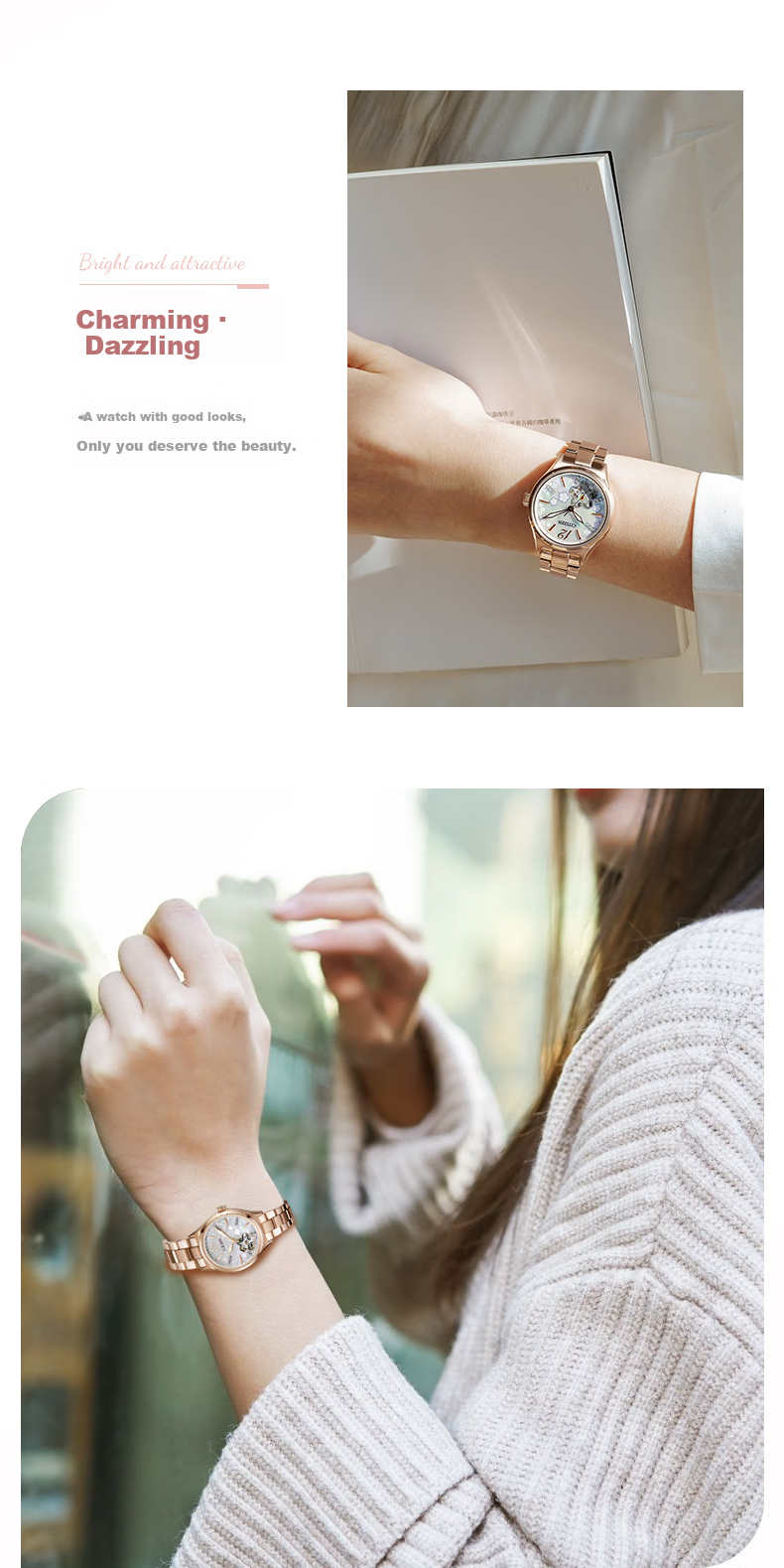 CITIZEN Watch for Women, Japanese And Korean Style, Automatic Mechanical Steel Strap, Fashionable Gift for Girlfriend, PC1018-69D 6