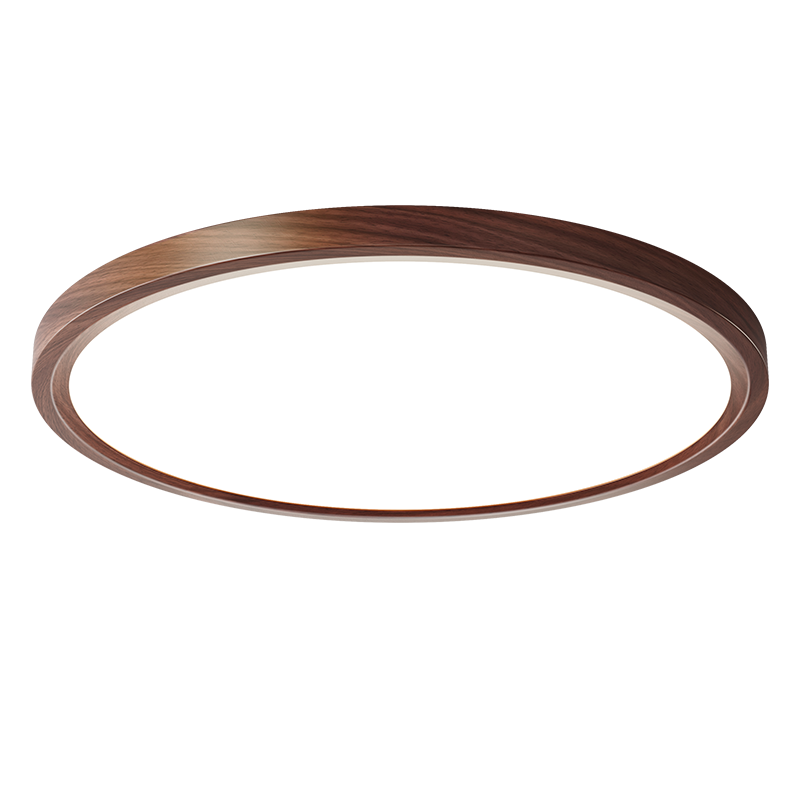 ARROW Brand Original Puri Light Source Wood-Style Ceiling Lamp, Walnut Color Eye-Protection Vintage Style Living Room Light