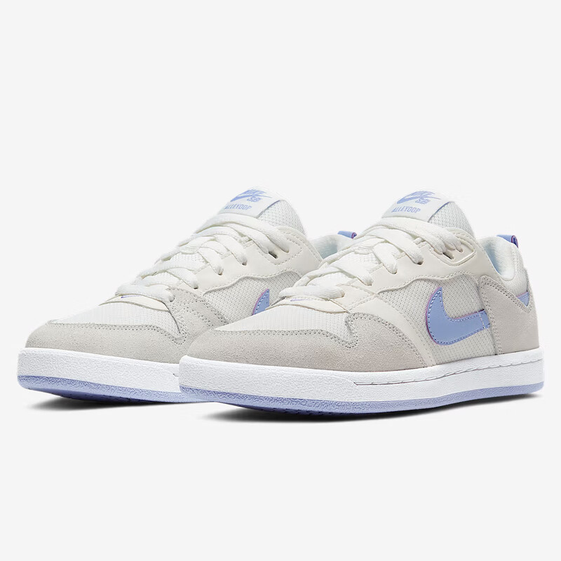 NIKE Women's Casual Shoes, NIKE SB ALLEYOOP Sneakers, CQ0369-102 White And Purple, Size 36