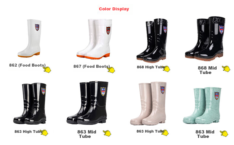 Warrior Women's Tall Rain Boots, Rubber Shoes, Waterproof Shoes, Oil-Resistant Food Boots, Kitchen Shoes HXL62-B White 39 6