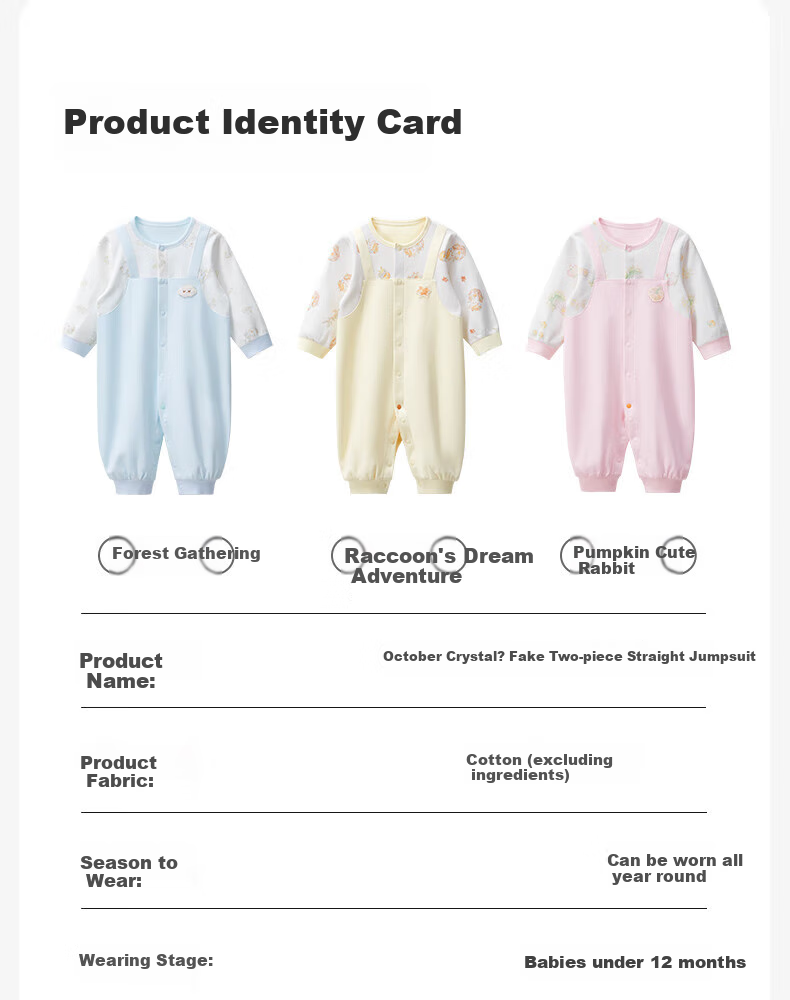Shiyuejiejing Baby Romper, Straight-Collar Bodysuit, Newborn Onesie 3