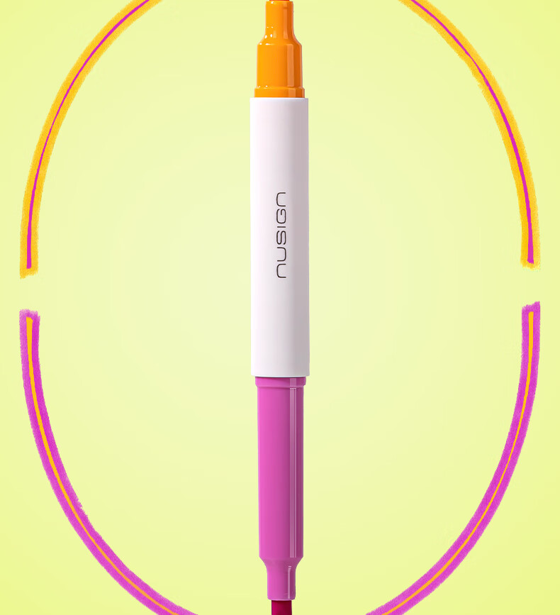 NUSIGN Dual-Tip Two-Color Bleed-Resistant Highlighters for Exam Review And Key Marking, 6 Colors, 3 Pens NS720-1 [Best-Selling Product], Deli's High-End Brand 4