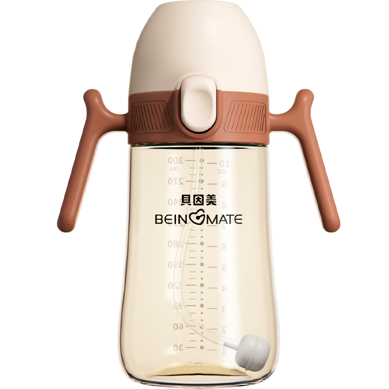 Beingmate Baby Water Cup for Children over One Year Old, Summer Cup with Straw for Drinking, Direct Drinking Cup for Toddlers Learning to Drink, Duck-Billed Cup with Scale Markings
