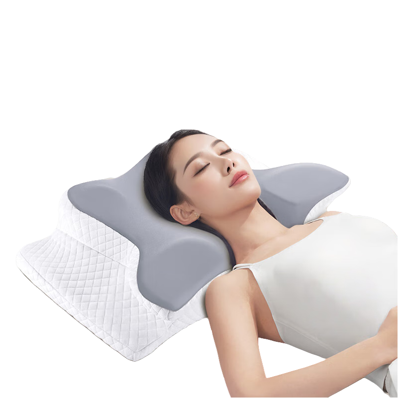AVIVI Cervical Pillow, Butterfly-Shaped Memory Foam Pillow, Wealthy Package Sleep Neck Massager Pillow Core, Single Pack, Butterfly Gray