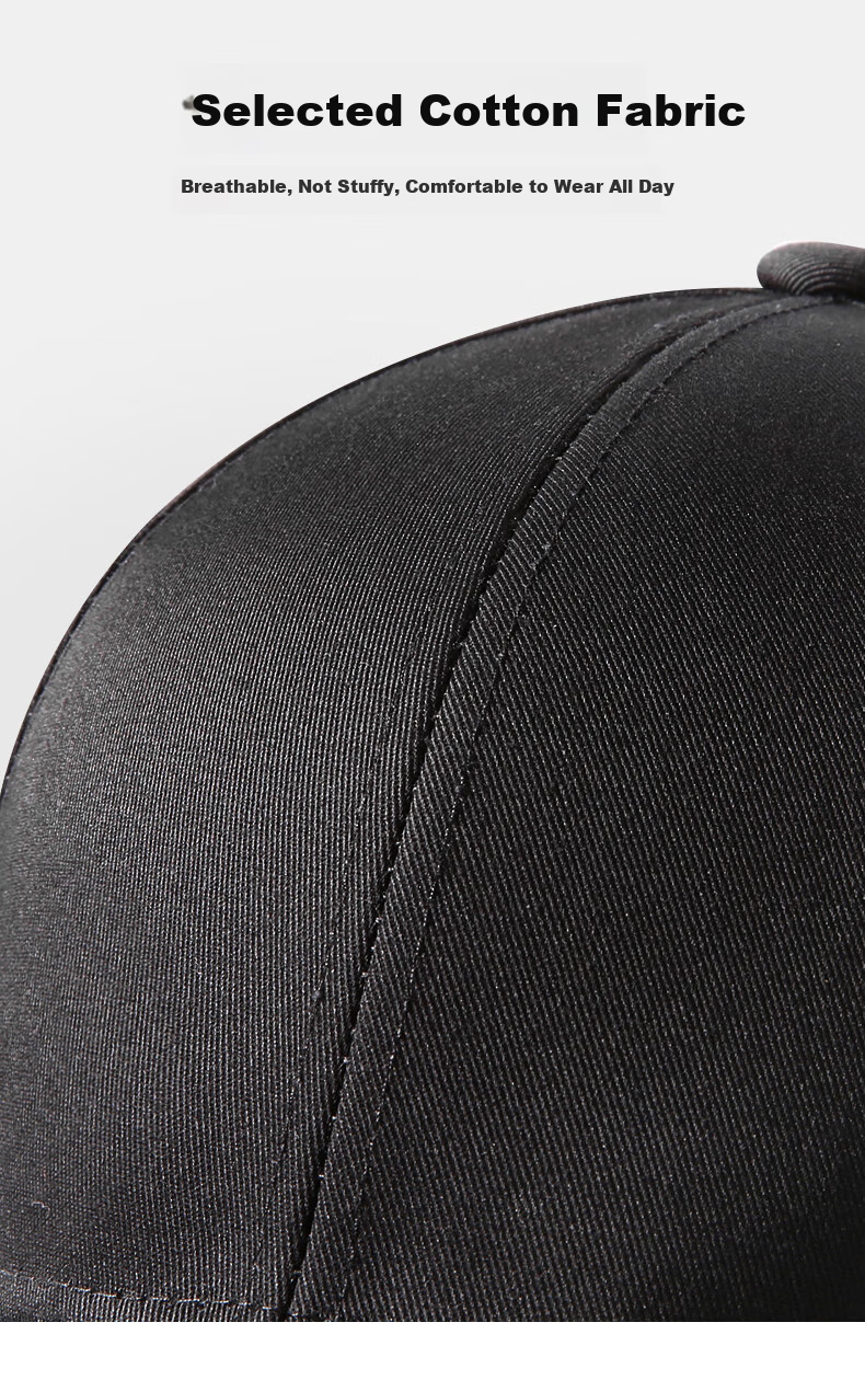 CACUSS Baseball Cap for Men, All Seasons, Large Head Circumference, Face-Slimming, Hard Brim, Sun Visor, UV Protection, Outdoor Versatile Hat 3