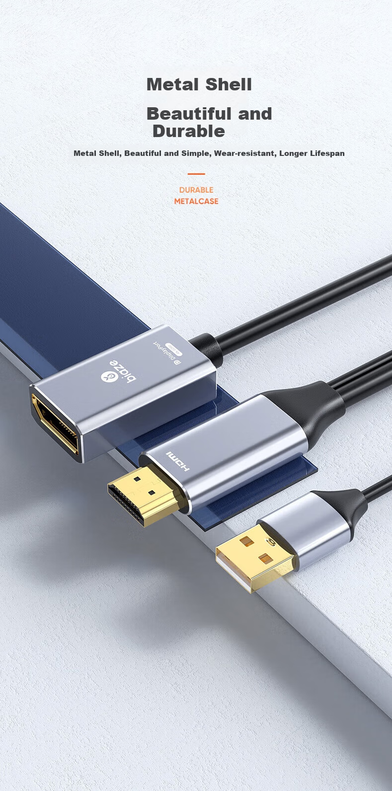BIAZE HDMI 2.0 to DP 1.2 Adapter Cable, LT6711 Chip, Displayport 4K 60Hz HD Video Connection Cable, Laptop PS5 to Monitor Connectio 7