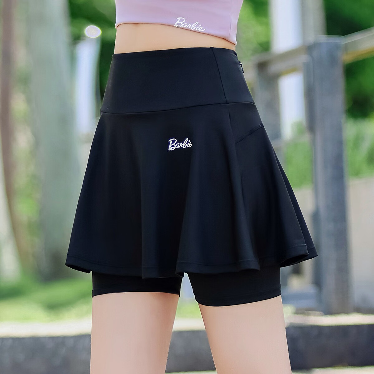 Barbie Tennis Skirt with Inner Shorts for Women, Badminton Skirt with Lining, Fitness Running Skirt, Lightweight Anti-Exposure Sports Shorts