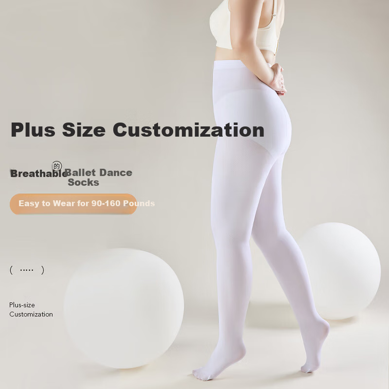 LangSha White Stockings, Plus Size, Thick And Large, Spring And Autumn Medium-Thick Dance Socks, Velvet Anti-Pinch White Pantyhose, Leggings