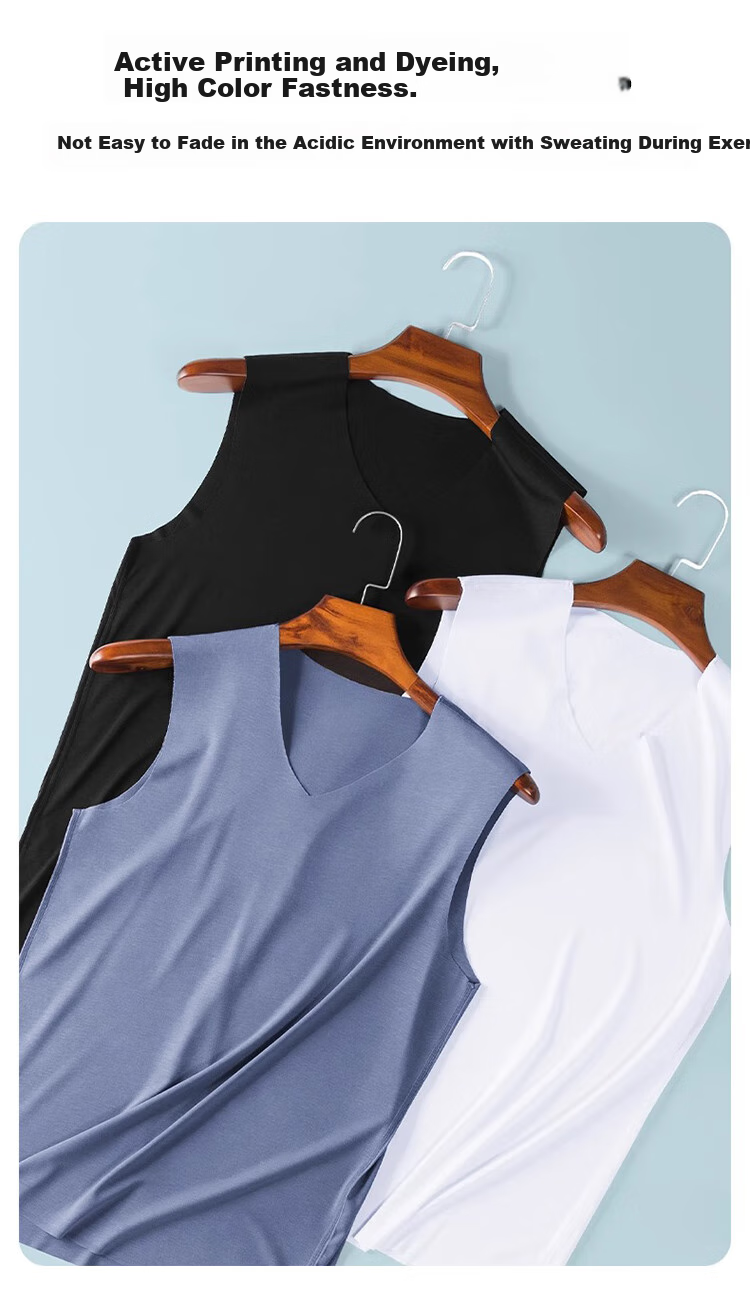 FitonTon, 2-Pack Men's Tank Tops, Spring And Summer Modal Seamless Undershirt, Athletic Vest for Men, Base Layer 8