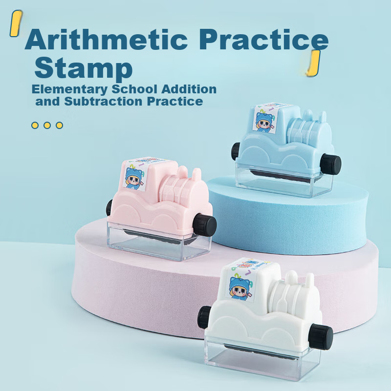 GuangBo Train Head Children's Math Addition And Subtraction Arithmetic Problem Roller Stamp, Elementary School Students' Mental Calculation Random Questions, Quick Memorization Arithmetic Fill-In W69004