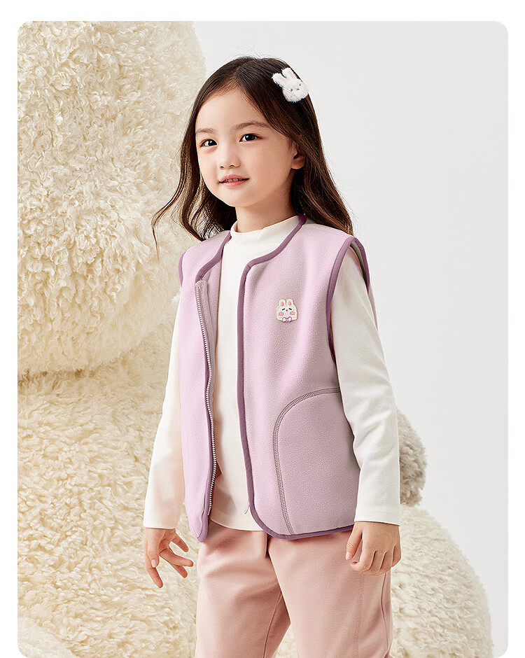 BALABALA Children's Clothing, Kids' Vest, Autumn And Winter New Style, Fleece-Lined for Warmth, Suitable for Outdoor Wear, Boys And Girls, Baby Waistcoat, Fleece 17