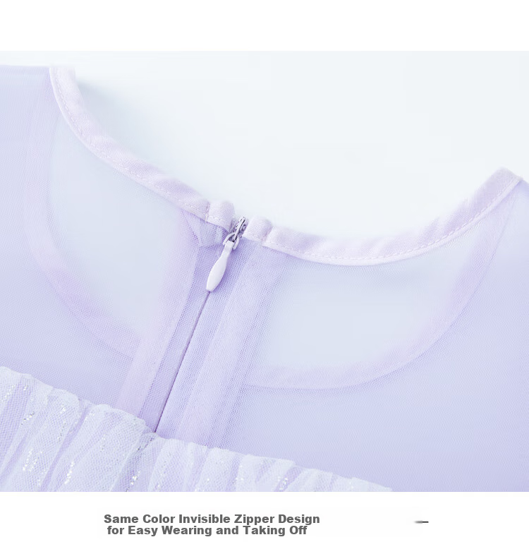 Disney Elsa Princess Dress 2026 New Girls Gradient Fairy Tulle Dress LX81182 Purple Size 120 8