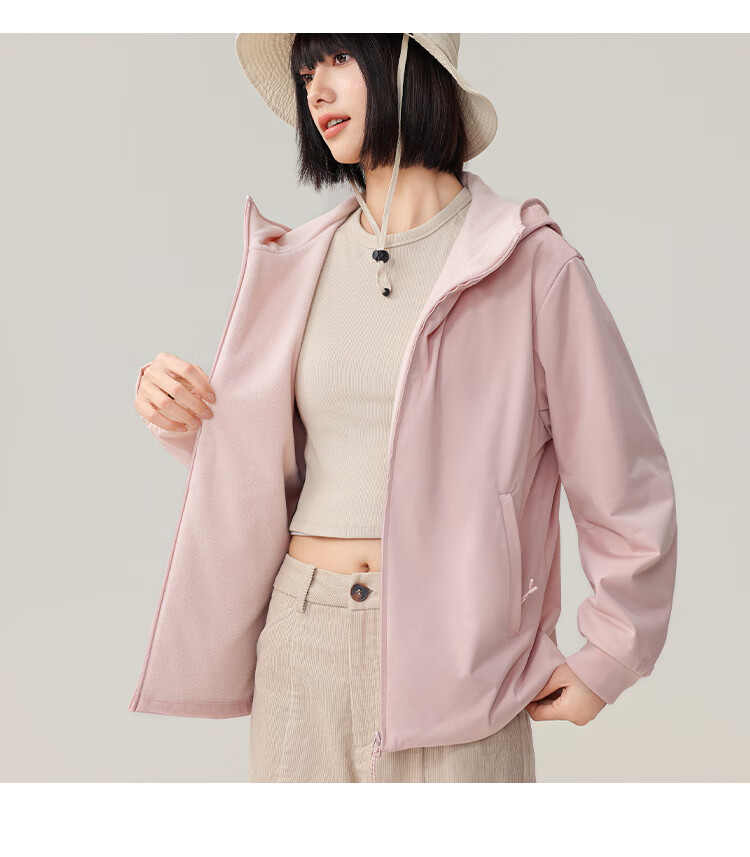 SNOWFLYING Women's Hooded Jacket 2025 Fleece Waterproof Softshell Lined Sweatshirt White M160 5