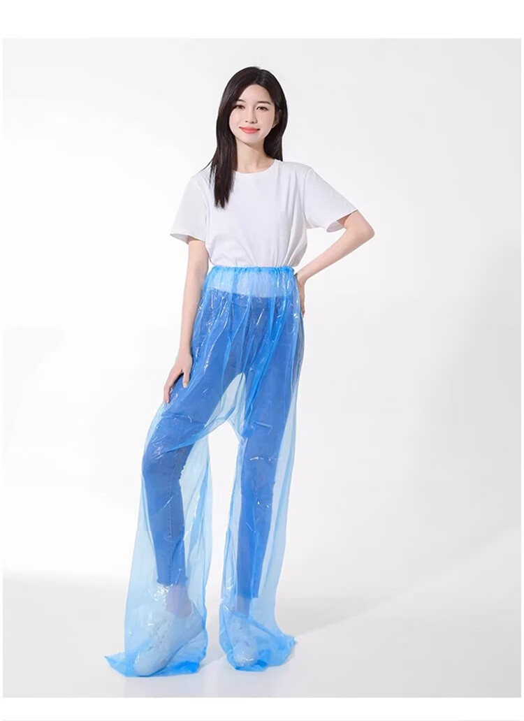 Mashifu Thickened Disposable Foot-Covering Rain Pants Waterproof Long Plastic Rain Trousers for Men and Women, One Size, Transparent, 5 Pieces 12