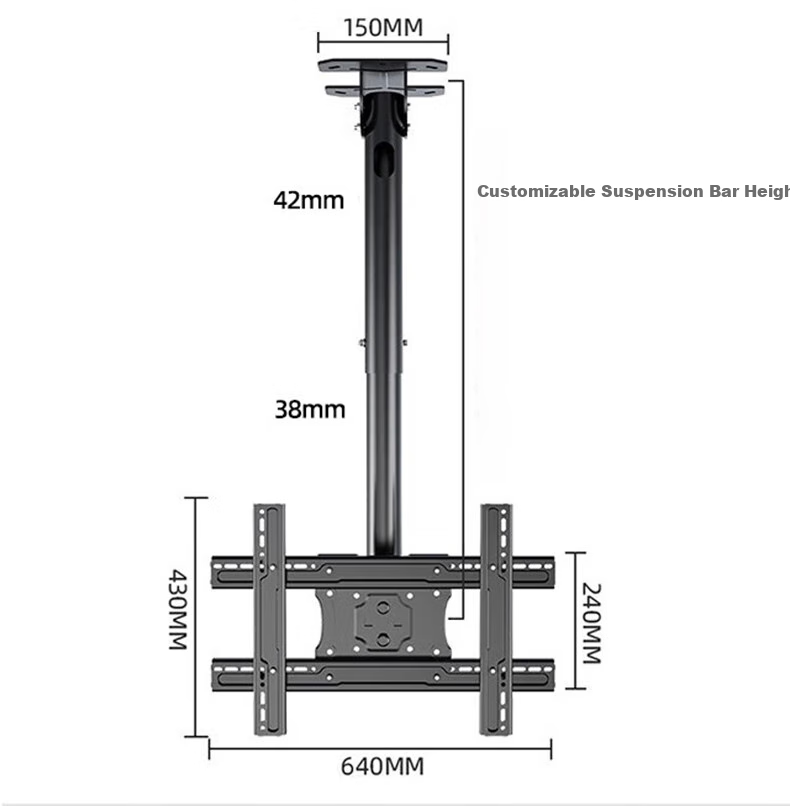 Beishi TV Wall Mount Universal Rotating Bracket for Ceiling TV Mounting [50-86 Inches] 1.5m Adjustable Angle Hanging Rod 8
