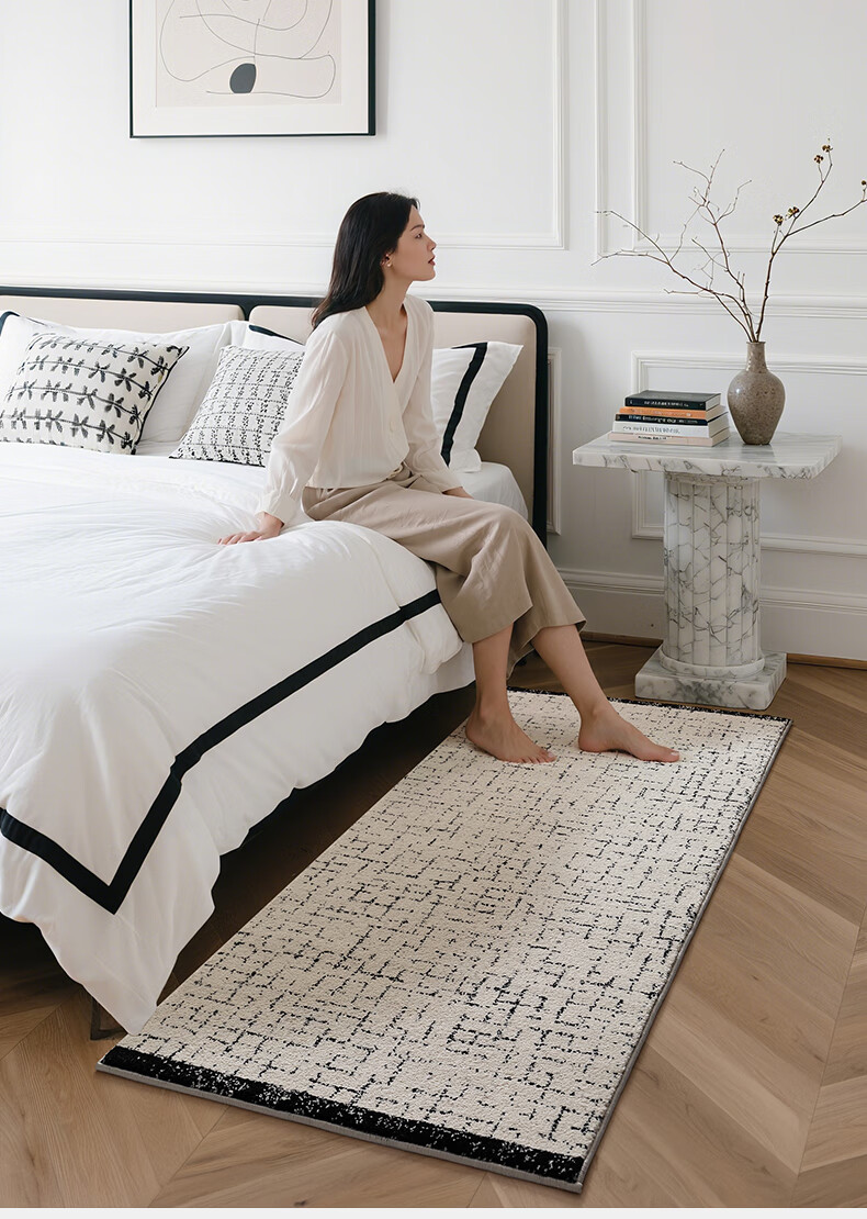 Dajiang Bedside Rug, No Glue, Zero Formaldehyde, Long Strip Bed Mat, Bedroom Carpet, Bedside Rug, 80x160cm 2