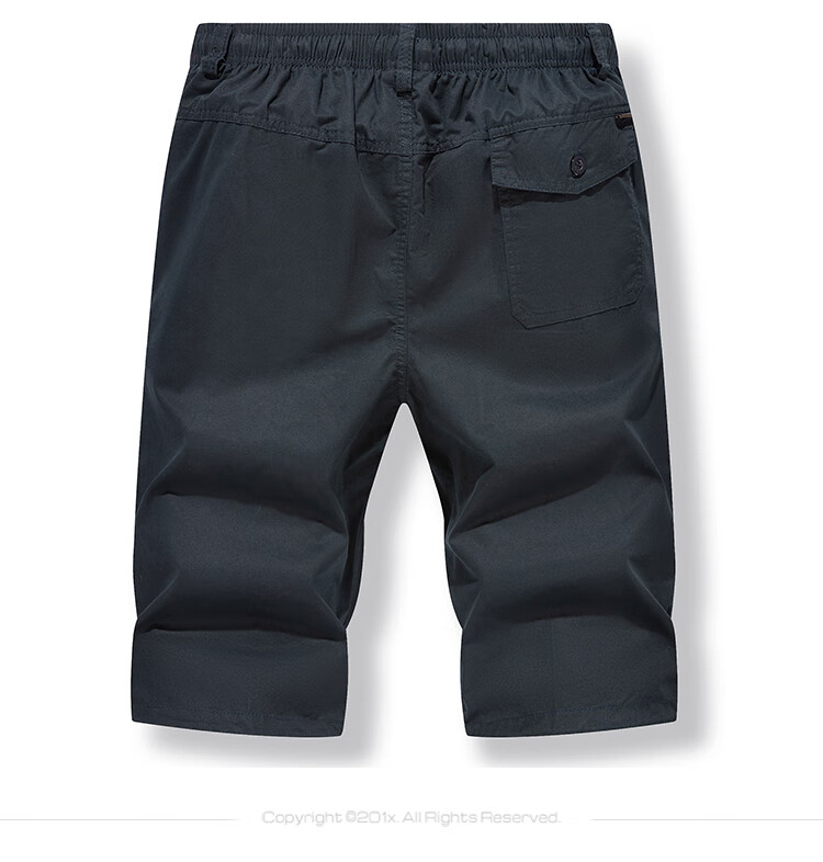 ROMON Summer Men's Pure Cotton Seven-Point Casual Breathable Drawstring Solid Color Simple Youth Workwear Beach Shorts 11