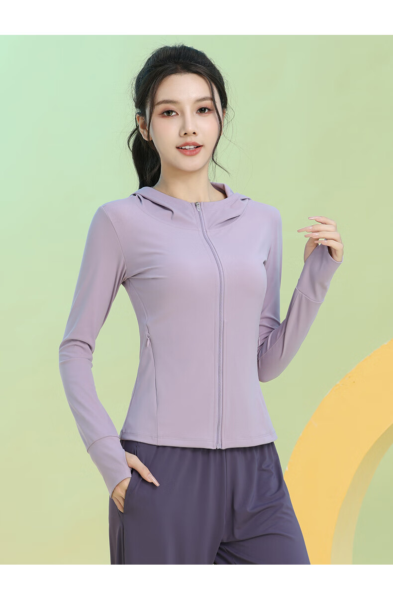 Baisirun Four-Season Outdoor Running Sports Fitness Women's Quick-Dry Slim Yoga Long Sleeve Black Hooded Jacket Cardigan 1