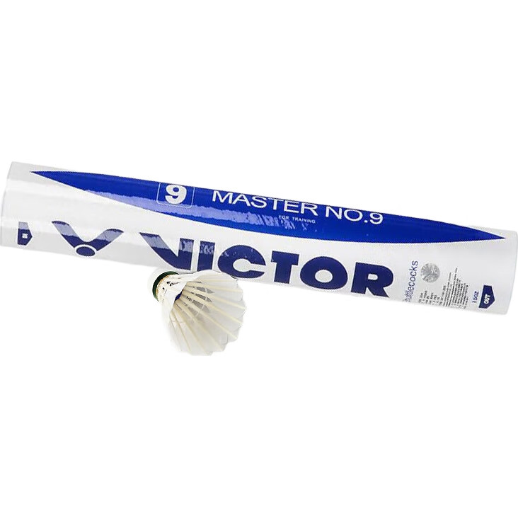 Воланы для бадминтона VICTOR MASTER NO.9, тренировочные, 12 шт., гусиное перо, скорость 77