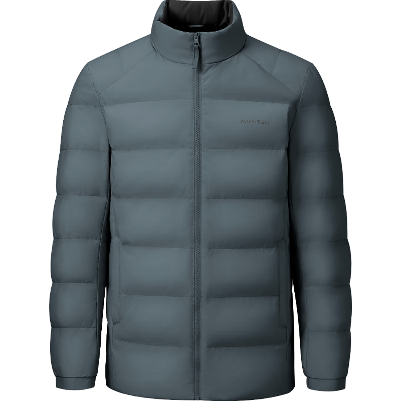 HLAHLA Lightweight Ribbed Down Jacket for Men [Three-Proof] 25 Stand Collar Business Warm Coat Winter
