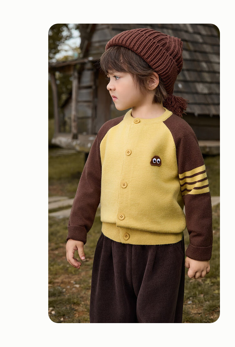 ASK JUNIOR Academy Style Children's Long Sleeve Sweater 25 Autumn Toddler Colorblock Fleece Yarn Knit Cardigan Boys Sweater 4
