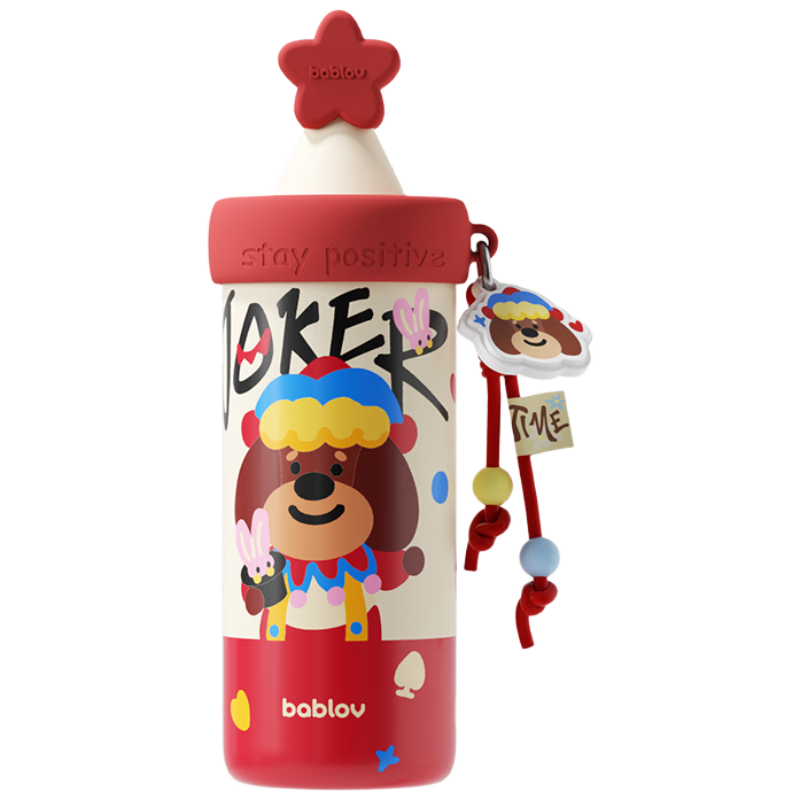 BABLOV Huaban Sen Insulated Water Bottle for Women High-Value Large Capacity Student Portable Straw Cup